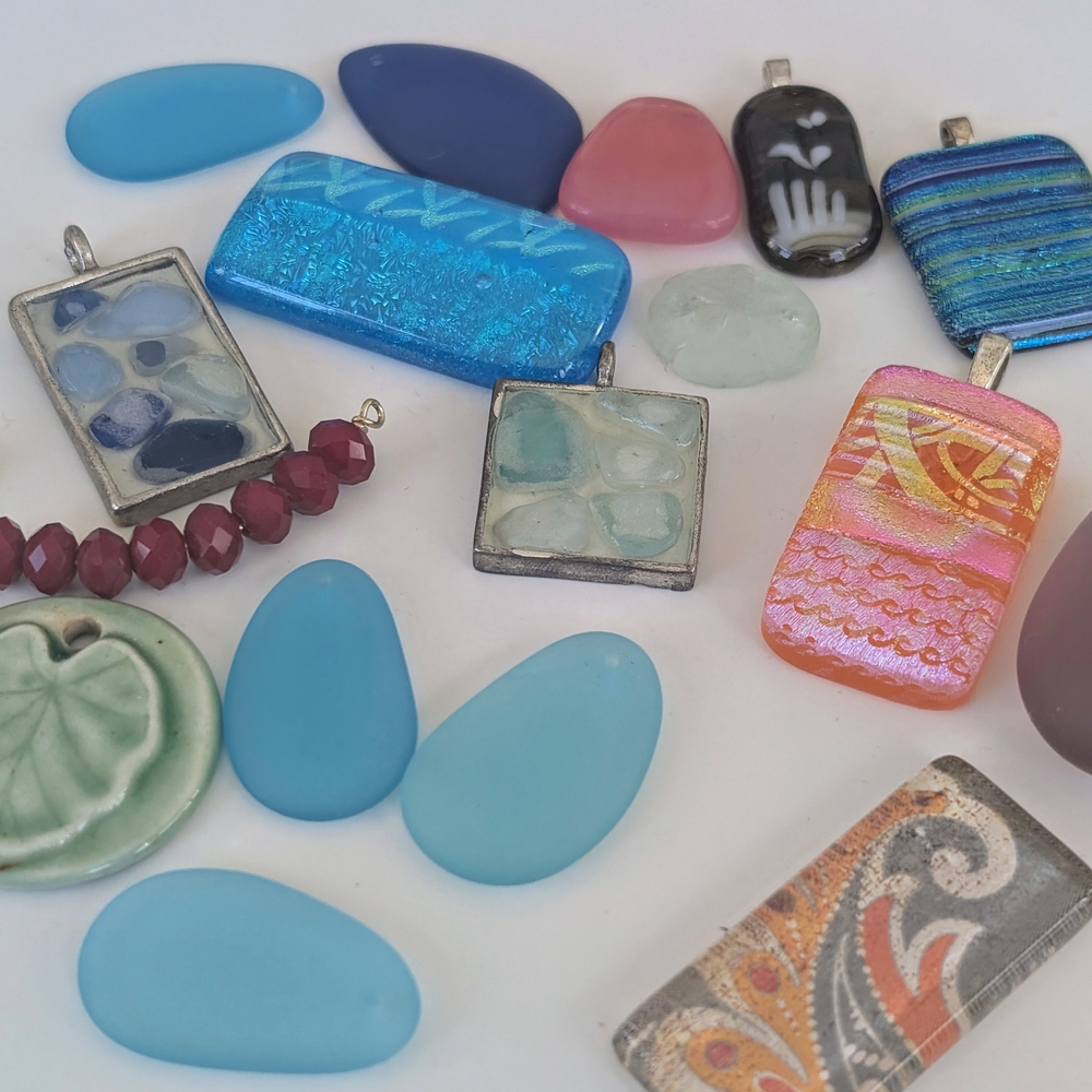 Colorful Glass and Stone Pendants